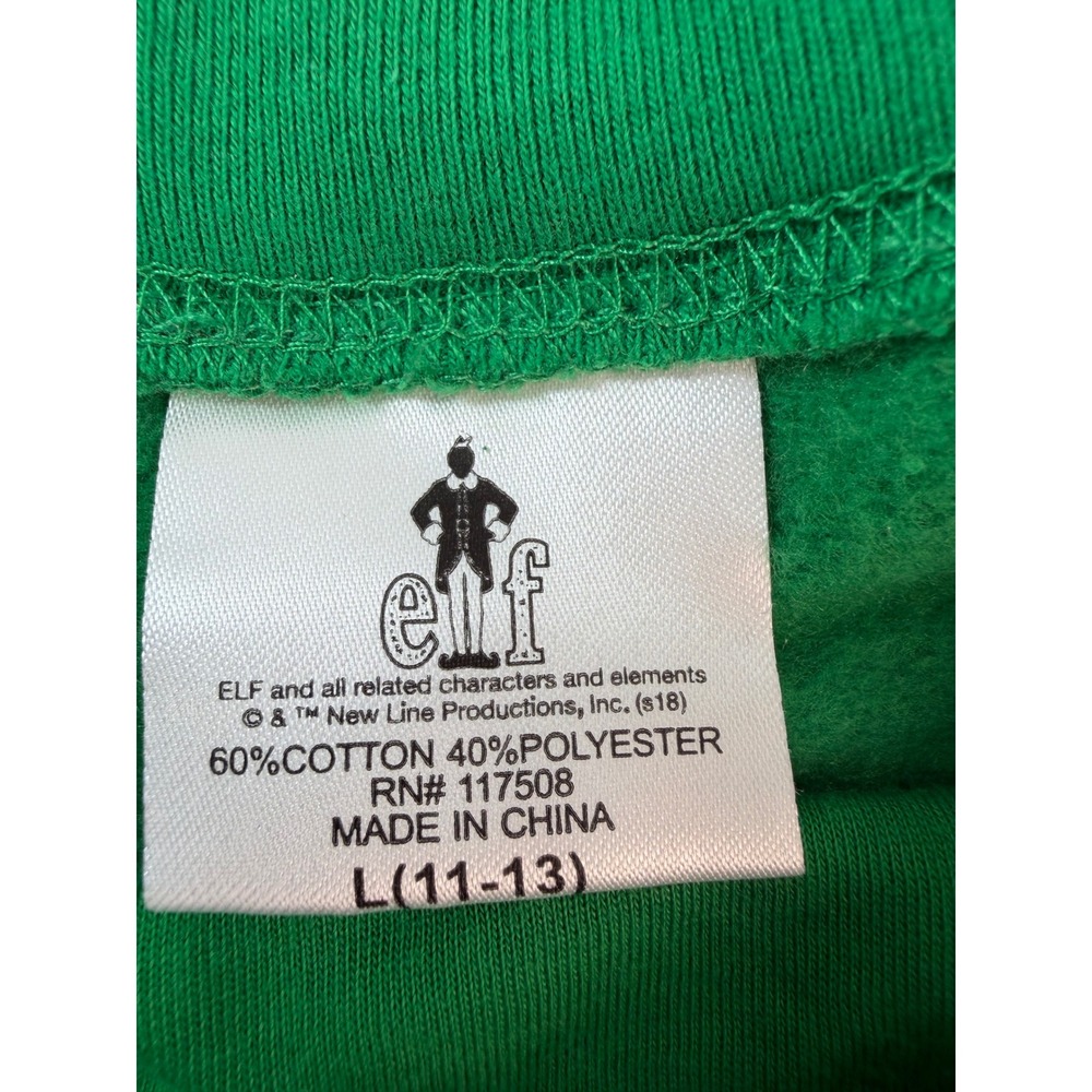 Elf Movie Buddy The Elf I Know Him Light Up Christmas Sweatshirt Green Large - Picture 3 of 6